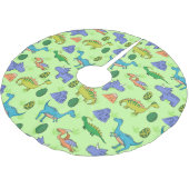 かわいい恐竜、漫画のスタイル。 ブラッシュドポリエステルツリースカート (アングル)