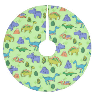 かわいい恐竜、漫画のスタイル。 ブラッシュドポリエステルツリースカート