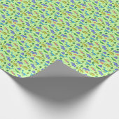 かわいい恐竜、漫画のスタイル。 ラッピングペーパー (角)