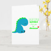 かわいい恐竜RAWR カード (黄色い花)