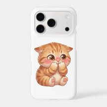 かわいい恥ずかしがり屋のオレンジ色の子猫が顔を赤らめているキャンバスウォールアート