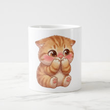 かわいい恥ずかしがり屋のオレンジ色の子猫が顔を赤らめているキャンバスウォールアート