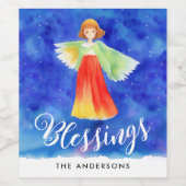 かわいい恵みブルースカイガーディアンガーアンジェルウォーター色 ワインラベル (シングルラベル)