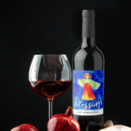 かわいい恵みブルースカイガーディアンガーアンジェルウォーター色 ワインラベル