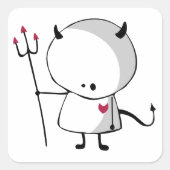 かわいい悪魔のお菓子袋ステッカー スクエアシール (正面)