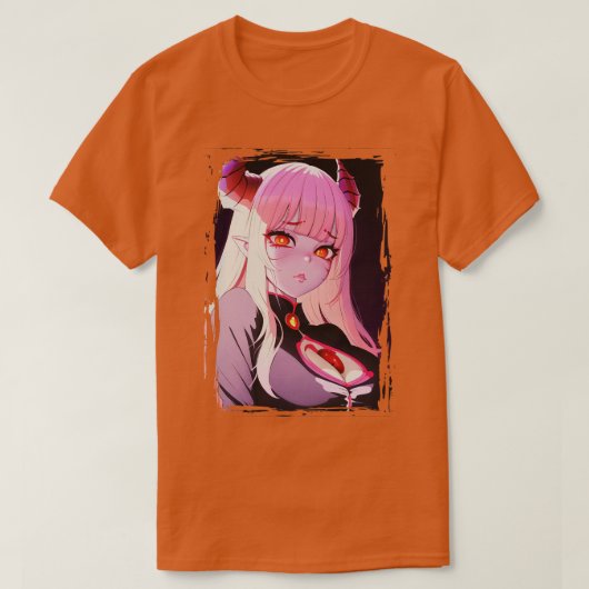かわいい悪魔のサキュバアート動揺して Tシャツ (デザイン正面)