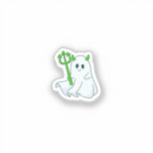 かわいい悪魔の幽霊と緑のトライデント シール (正面)