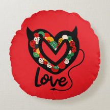 かわいい悪魔の愛の枕の丸い枕
