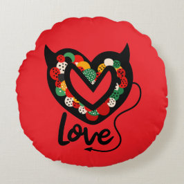 かわいい悪魔の愛の枕の丸い枕 ラウンドクッション