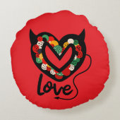 かわいい悪魔の愛の枕の丸い枕 ラウンドクッション (裏面)