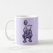 かわいい悪魔の紫色の漫画ホラーキャラクター名 コーヒーマグカップ (左)