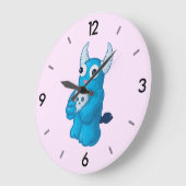 かわいい悪魔スカル – ハロウィーンの漫画のキャラクター ラージ壁時計 (傾斜)