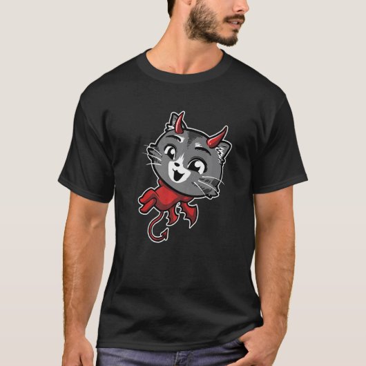 かわいい悪魔猫サタニックキティ Tシャツ (正面)