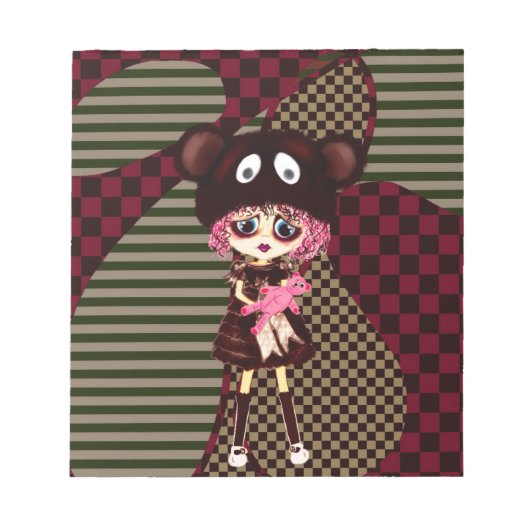 かわいい悲しいかわいいガールピンキーP by LeahG ノートパッド (正面)