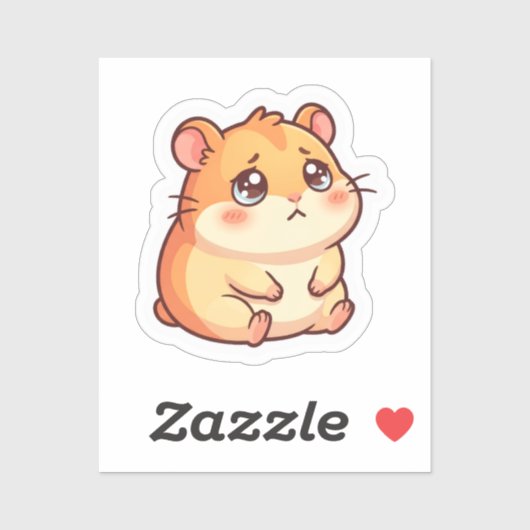 かわいい悲しいかわいいハムスターステッカー シール (シート)