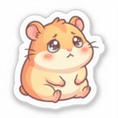 かわいい悲しいかわいいハムスターステッカー シール (正面)