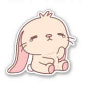 かわいい悲しいウサギ シール (正面)