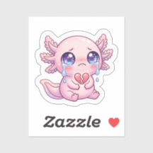 かわいい悲しいウーパールーパー 涙と壊れたハート S