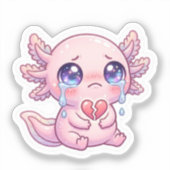 かわいい悲しいウーパールーパー S シール (正面)
