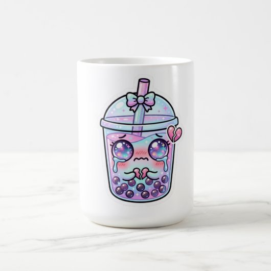 かわいい悲しいタピオカミルクティー コーヒーマグカップ (中央)
