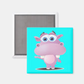 かわいい悲しい小さなカバ マグネット (正面/裏面)