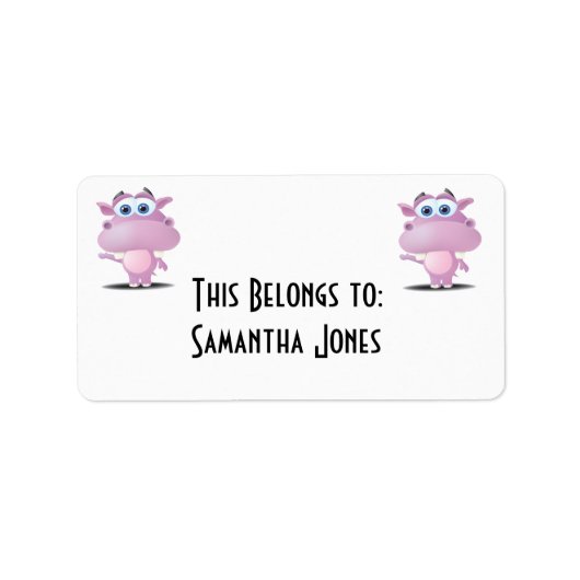 かわいい悲しい小さなカバ ラベル (正面)