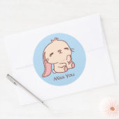 かわいい悲しい恋しく思バニー ラウンドシール (封筒)