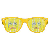 かわいい悲しい泣き叫び絵文字イエロー キッズサングラス (正面)