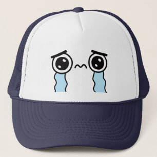 かわいい悲しい泣き顔絵文字 キャップ
