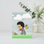 かわいい悲しい男の子 ポストカード (スタンド正面)