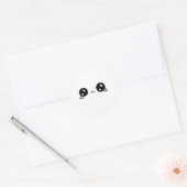 かわいい悲しい顔 涙が溢れる ラウンドシール (封筒)
