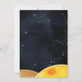 かわいい惑星エイリアンスターズ宇宙銀河1歳誕生日 招待状 (裏面)