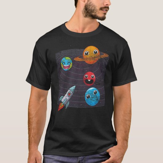 かわいい惑星ロケット宇宙天文学者宇宙Astr Tシャツ (正面)