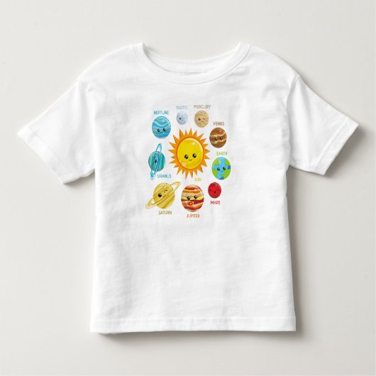かわいい惑星太陽の,システム,宇宙,コスモス,銀河系 トドラーTシャツ (正面)