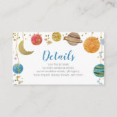 かわいい惑星宇宙宇宙ベビーシャワー金ゴールドグリッター エンクロージャーカード (正面)