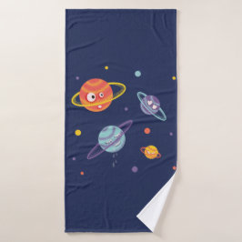 かわいい惑星Cartoon宇宙キッズ バスタオル
