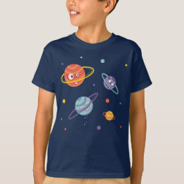かわいい惑星Cartoon宇宙キッズ Tシャツ