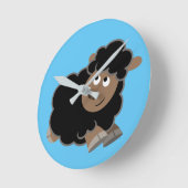 かわいい意地悪な羊 ラウンド壁時計 (傾斜)