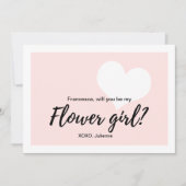 かわいい意志私のフラワー・ガールの書道のスタイルです 招待状 (正面)