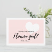 かわいい意志私のフラワー・ガールの書道のスタイルです 招待状 (スタンド正面)