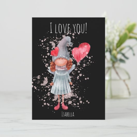 かわいい愛あなたレディ格言プンバレンタイン シーズンカード (スタンド正面)