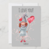 かわいい愛あなたレディ格言プンバレンタイン シーズンカード (正面)