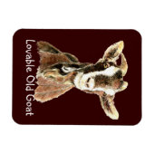 かわいい愛される老ヤギ農場動物ユーモア マグネット (横)