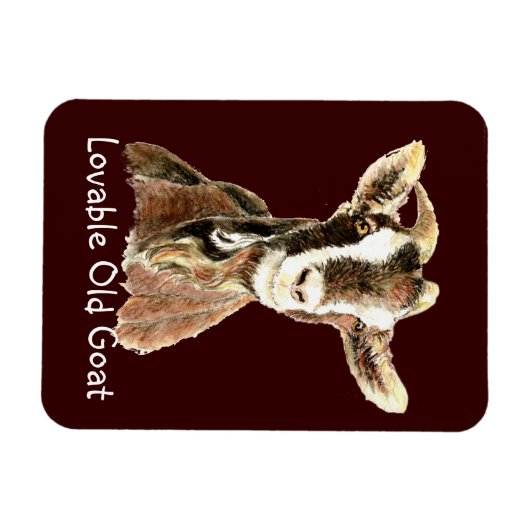 かわいい愛される老ヤギ農場動物ユーモア マグネット (横)