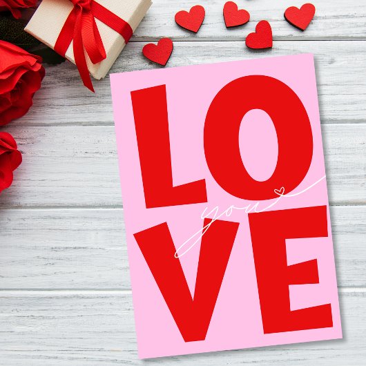 かわいい愛してるよ ピンク 赤 ハート バレンタインデー シーズンカード