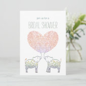 かわいい愛のたくさん elephant ハート ブライダルシャワー 招待状 (スタンド正面)