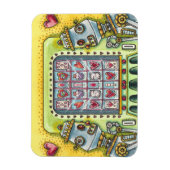 かわいい愛のハート販売機を探すロボット マグネット (縦)