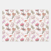 かわいい愛のバレンタインデーのパターン ラッピングペーパーシート (正面)