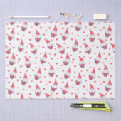 かわいい愛のパターン、格言とハート 薄葉紙 (クラフト)