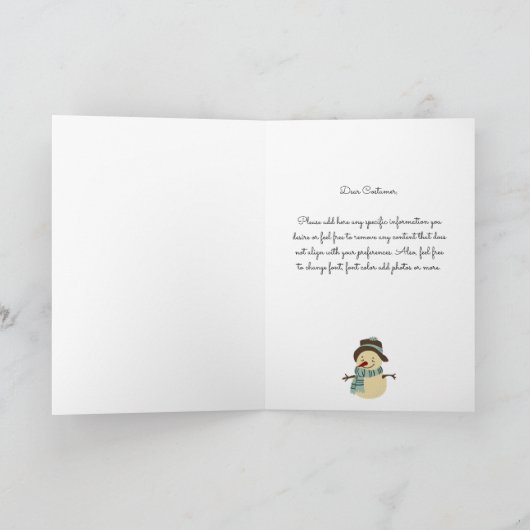 かわいい愛のパートナー名 メリークリスマス シーズンカード (内部)